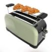 Cecotec Toastin' Time 1500 Tostadora de Doble Ranura Larga - 1500W - Ranura Ancha - Acero Inoxidable - Calienta Panecillos - Apagado y Pop-Up Automatico - 7 Niveles de Tostado - Color Menta