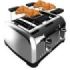 Cecotec Toastin' Time 1700 Double Tostadora de 4 Ranuras Anchas - 1700W - Calienta Panecillos - Autocentrado - Bandeja Recogemigas Extraible - Acero Inoxidable
