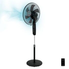 Cecotec EnergySilence 610 Max Flow Control Ventilador de Pie con 6 Aspas - 70W - Diametro de 45cm - Mando a Distancia - Temporizador 7.5h - 3 Velocidades - Oscilacion 75º - 50x43x152cm - Color Negro