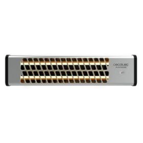Cecotec Ready Warm 7000 Quartz Bath Estufa de Pared - 1200W - Cobertura hasta 12m2 - 2 Niveles de Potencia - Cuarzo - IP24 - Control por Interruptor - Kit de Instalacion - 54x13x12cm - Acero Inoxidable