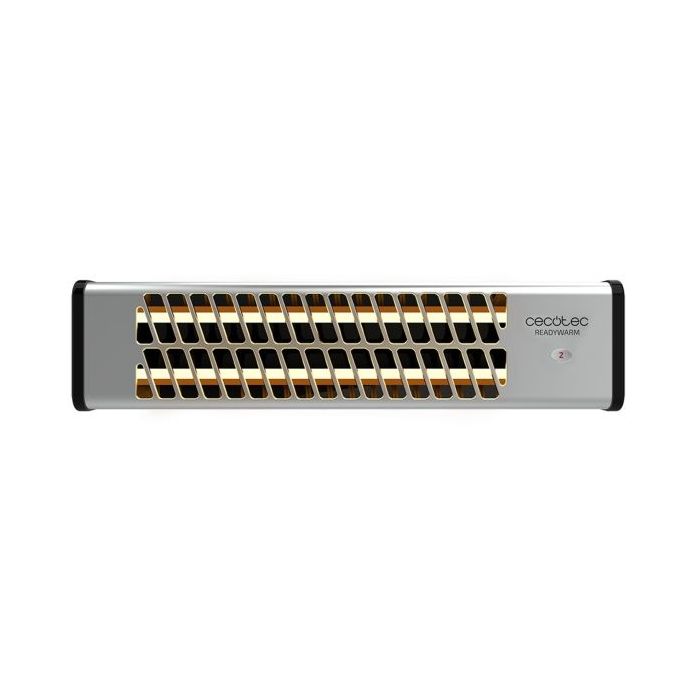 Cecotec Ready Warm 7000 Quartz Bath Estufa de Pared - 1200W - Cobertura hasta 12m2 - 2 Niveles de Potencia - Cuarzo - IP24 - Control por Interruptor - Kit de Instalacion - 54x13x12cm - Acero Inoxidable