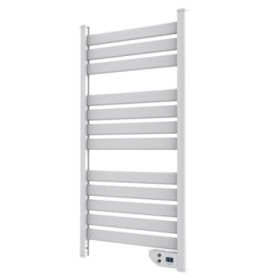 Cecotec ReadyWarm 9000 Toallero Electrico - Potencia de 500W - Pantalla LED - Temporizador 2h - Proteccion IPX4 - Calienta 8m2 - Doble Sistema de Seguridad - 55x4x102cm - Color Blanco