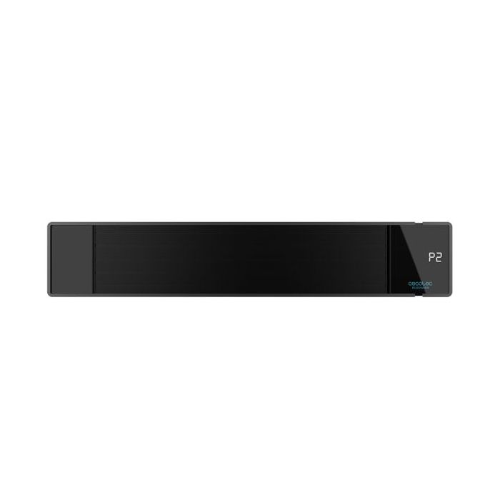 Cecotec Ready Warm 8700 Power Steel Calefactor de Radiacion Infrarroja de Pared - 2400W - IP65 para Exteriores - Temporizador 24H - Panel de Cristal LED - Kit de Montaje Incluido - Color Negro