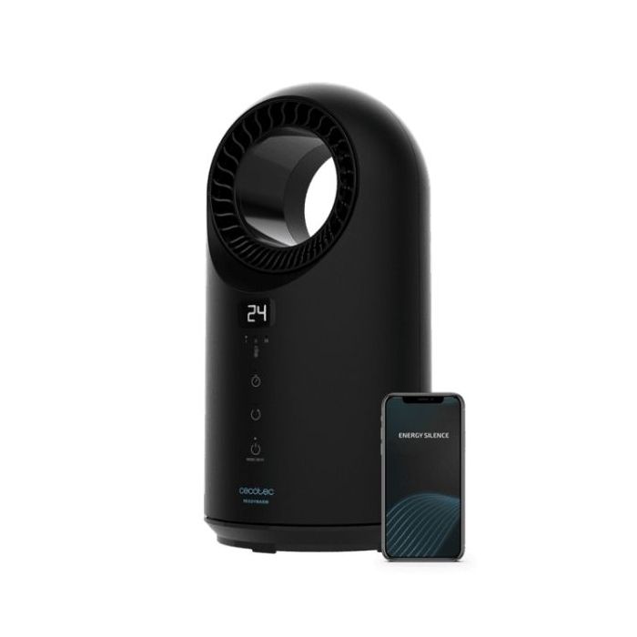 Cecotec ReadyWarm 8400 Bladeless Connected Calefactor Electrico - 1500W - Tecnologia sin Aspas - Control Wi-Fi - Funcion Oscilacion - Temporizador - Sistema de Seguridad Triple - Color Negro