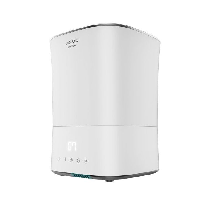 Cecotec Breeze Care 3500 Warm Humidificador de Aire - Capacidad 5.5L - 400 ml/h - Filtro Ceramico - Cobertura 35m2 - Autonomia 22h - Tactil - Temporizador 12h - 22x22x31.6cm - Color Blanco