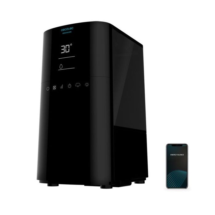 Cecotec Breeze Care 4000 Connected Humidificador de Aire - 110W - Capacidad Deposito 6L - 400 ml/h - Wi-Fi - Tactil - Cobertura 40m2 - Temporizador 12h - Silencioso 30dB - 26x17.9x35.1cm - Color Negro