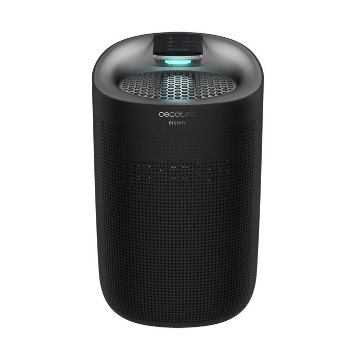 Cecotec BigDry 3000 PureLight Black Deshumidificador - 45W - Deposito de 1 Litro - 3 Procesos de Filtracion - Cobertura hasta 25m2 - 3 Velocidades Ajustables - Funcionamiento Silencioso - Color Negro