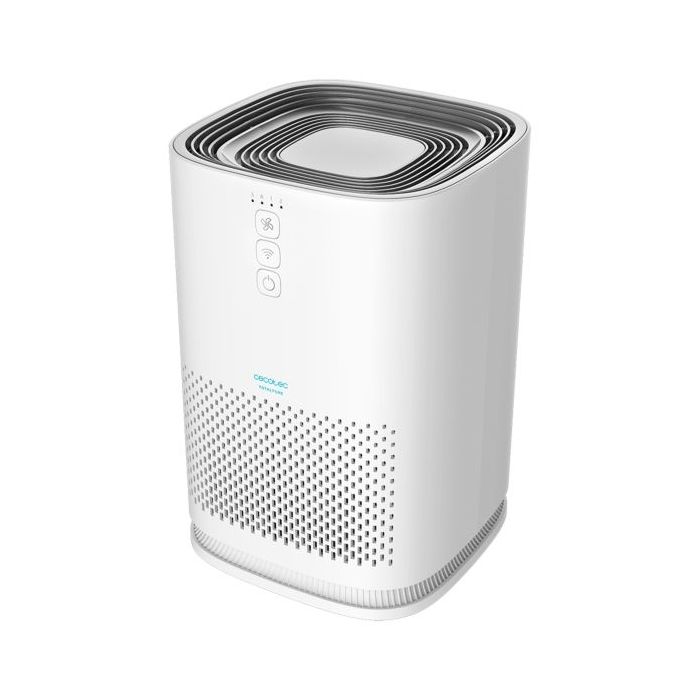 Cecotec TotalPure 1500 Connected Purificador de Aire - Potencia de 26W - Filtro de 3 Etapas - Control Wi-Fi - Cobertura hasta 40m3 - Sensor Pm 2.5 - Silencioso 61dB - 2 Modos de Uso - Color Blanco