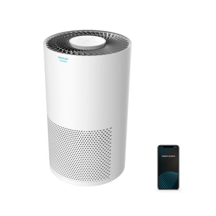 Cecotec TotalPure 2000 Connected Purificador de Aire - 50W - Control Wi-Fi y Tactil - Cobertura hasta 50m3 - 3 Etapas de Filtrado - Sensor Pm 2.5 - Funcionamiento Silencioso - Color Blanco