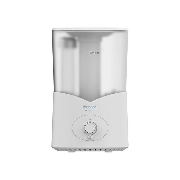 Cecotec BreezeCare 2000 Light Humidificador de Aire - 25W - Capacidad de 200ml/h - Deposito 1.2L - Cobertura hasta 30m2 - Control Manual - Salida de Vapor 360º - Luz LED - 15x12.7x24.3cm - Color Blanco