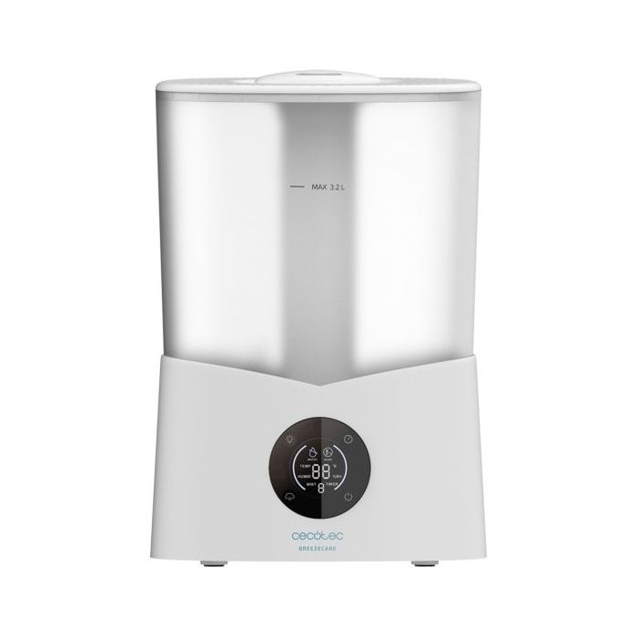 Cecotec BreezeCare 2600 Light Smart Humidificador de Aire - 25W - Deposito 3.2L - 260ml/h - Cobertura hasta 40m2 - Tactil - 3 Velocidades - Temporizador - LED - 19.8x18x29cm - Color Blanco
