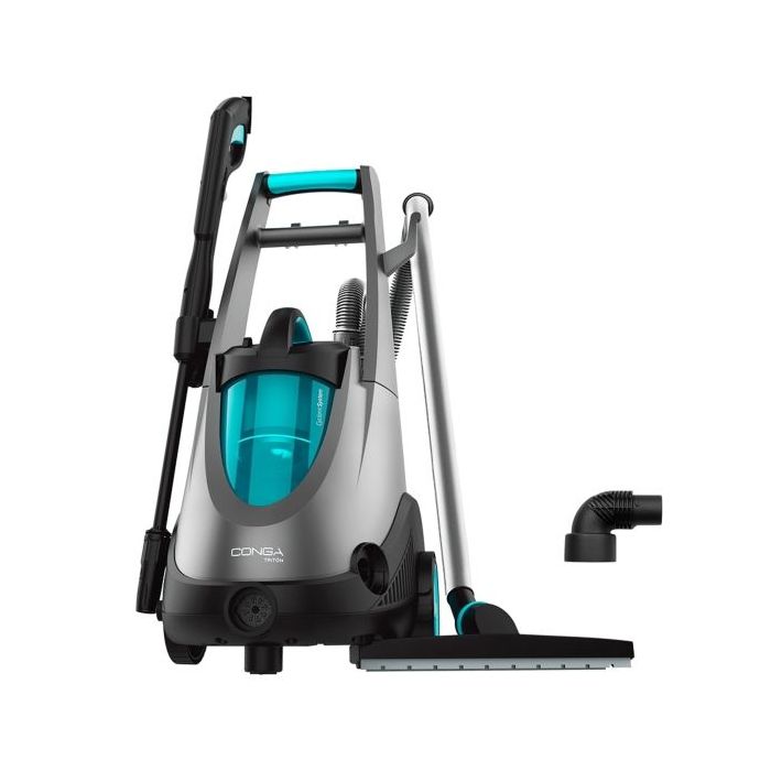 Cecotec Conga Triton 4000 UltraClean Hidrolimpiadora 4 en 1 - 1500W - 15kPa - Funcion Sopladora - Presion 120 Bar - Caudal 360l/h - Aspira Solidos y Liquidos - Incluye Accesorios - Color Negro y Gris