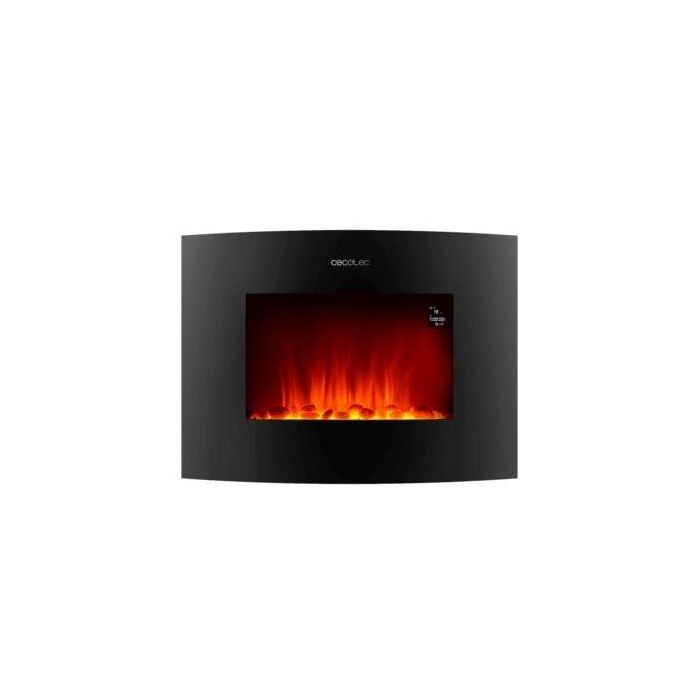 Cecotec Ready Warm 2650 Curved Flames Connected Chimenea Electrica 2000W WiFi - Tamaño 26" - 2 Niveles de Potencia - Mando a Distancia - Panel Curvo - Temporizador