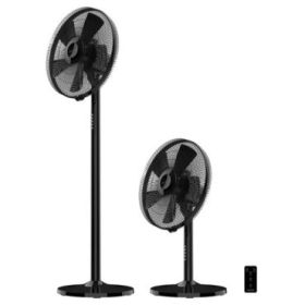 Cecotec EnergySilence 555 2in1 Smart XL Ventilador de Pie y Sobremesa con 5 Aspas - 55W - Diametro de 40cm - Control Remoto Incluido - 3 Velocidades - Temporizador - Color Negro