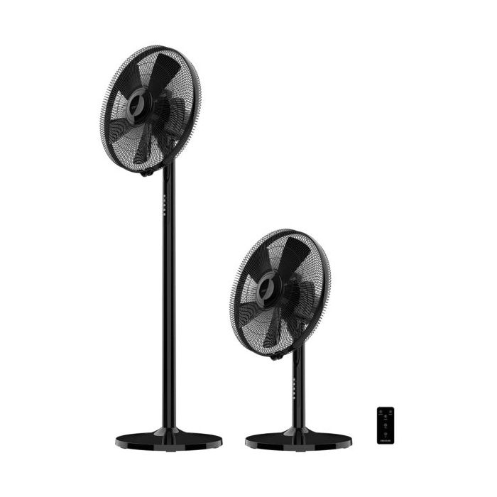 Cecotec EnergySilence 555 2in1 Smart XL Ventilador de Pie y Sobremesa con 5 Aspas - 55W - Diametro de 40cm - Control Remoto Incluido - 3 Velocidades - Temporizador - Color Negro