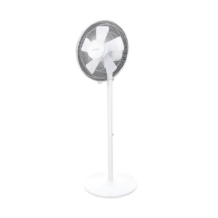 Cecotec EnergySilence 535 Ventilador de Pie y Sobremesa con 5 Aspas - Potencia de 40W - Diametro de 40cm - 3 Velocidades - Oscilacion de 75º - Altura Ajustable hasta 115cm - Color Blanco