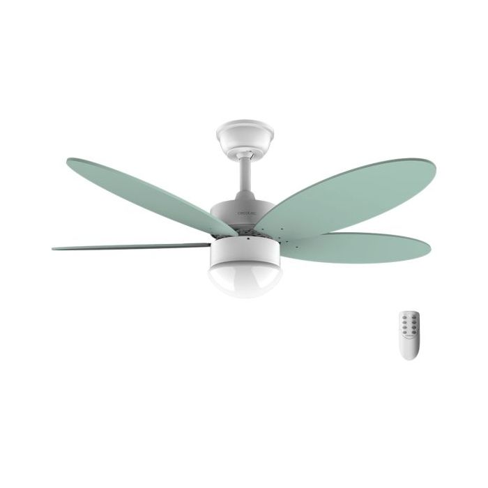 Cecotec EnergySilence Aero 4260 Mint Ventilador de Techo con 5 Aspas Reversibles y Luz LED - 40W - Diametro de 42" - Temporizador - Mando a Distancia - Modo Invierno - Bajo Consumo - Color Menta