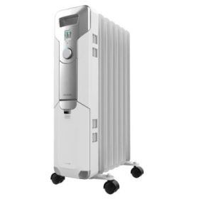 Cecotec ReadyWarm 7000 Space Radiador de Aceite con 7 Modulos de 150x580mm - 1500W - Calienta hasta 15m2 - 3 Niveles de Potencia - Facil Transporte con Ruedas - Recogecables - Color Blanco