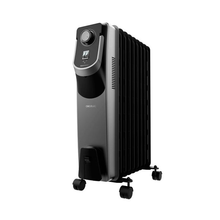 Cecotec ReadyWarm 9000 Space 360 Black Radiador de Aceite con 9 Modulos de 150x580mm - 2000W - Calienta hasta 22m2 - Tecnologia 360º - 3 Niveles de Potencia - Ruedas y Asa - Recogecables - Color Negro