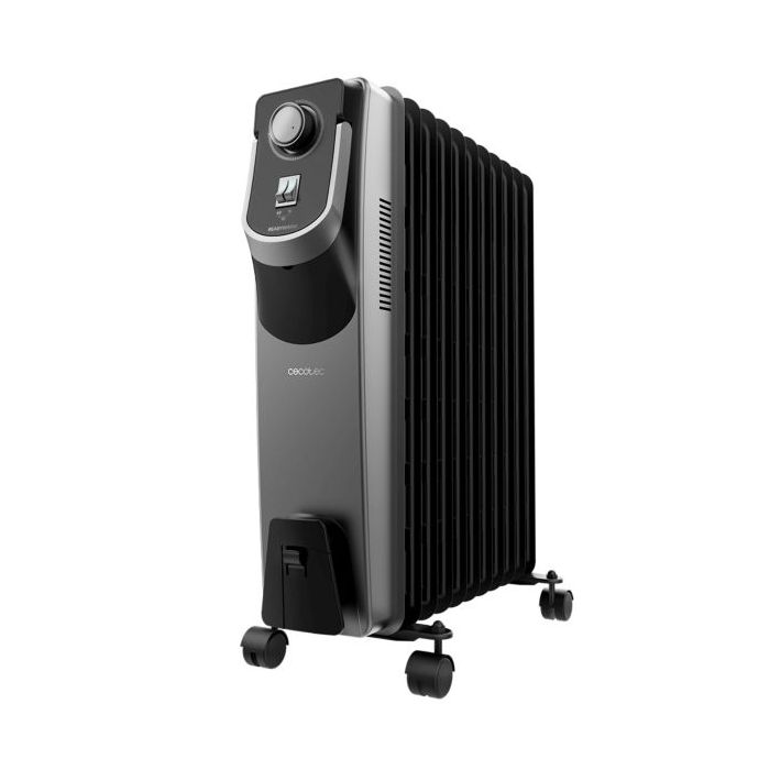Cecotec ReadyWarm 11000 Space 360 Black Radiador de Aceite con 11 Modulos de 150x580mm - 2500W - Calienta hasta 28m2 - Tecnologia 360º - 3 Niveles - Recogecables - Facil Transporte - Color Negro