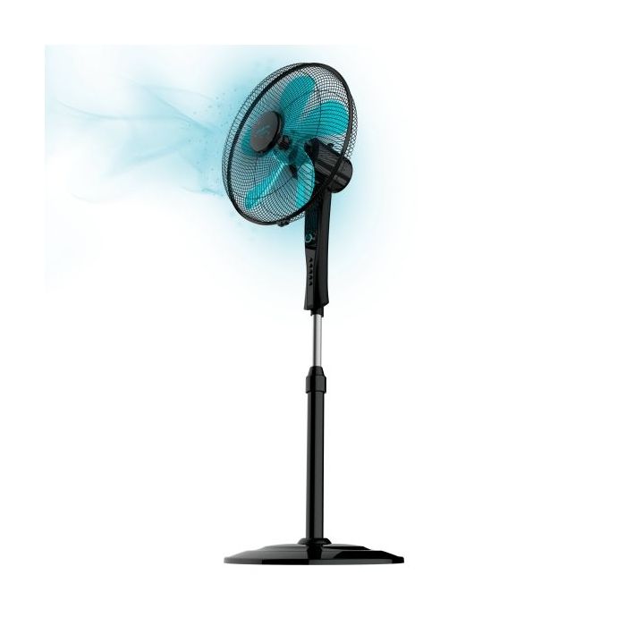 Cecotec EnergySilence 520 Power Ventilador de Pie con 5 Aspas - 50W - Diametro de 40cm - Temporizador 2h - 4 Velocidades - Oscilacion Automatica - Altura Ajustable de 110 hasta 130cm - Color Negro