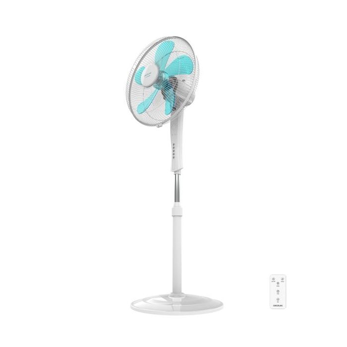 Cecotec EnergySilence 530 Power Connected Ventilador de Pie con 5 Aspas - 50W - Motor de Cobre - Diametro de 40cm - 3 Velocidades - Temporizador - Oscilacion Automatica - Color Blanco