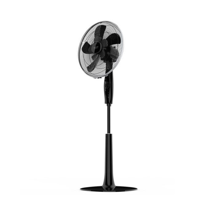 Cecotec EnergySilence 1020 Extreme Flow Ventilador de Pie con 10 Aspas - 60W - Diametro de 40cm - Temporizador 2h - 3 Velocidades - Silencioso - Altura Ajustable de 115 hasta 135cm - Color Negro