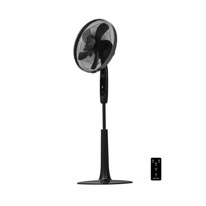 Cecotec EnergySilence 1020 ExtremeConnected Ventilador de Pie con 10 Aspas - 60W - Motor de Cobre - Diametro de 40cm - 6 Velocidades - Temporizador - Altura Ajustable - Color Negro