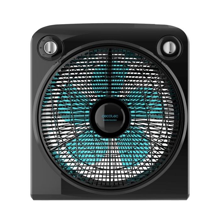 Cecotec EnergySilence 6000 Power Box Ventilador de Suelo con 5 Aspas - 50W - Silencioso - Multidireccional - Temporizador - 3 Velocidades - Diametro 30cm - Compacto y Portatil - Color Negro