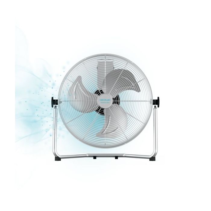 Cecotec EnergySilence 4100 Pro Ventilador Industrial de Suelo con 3 Aspas Metalicas - 100W - Silencioso - 3 Velocidades - Inclinacion Ajustable - Base Estable - Rejilla Protectora - Acero Inoxidable