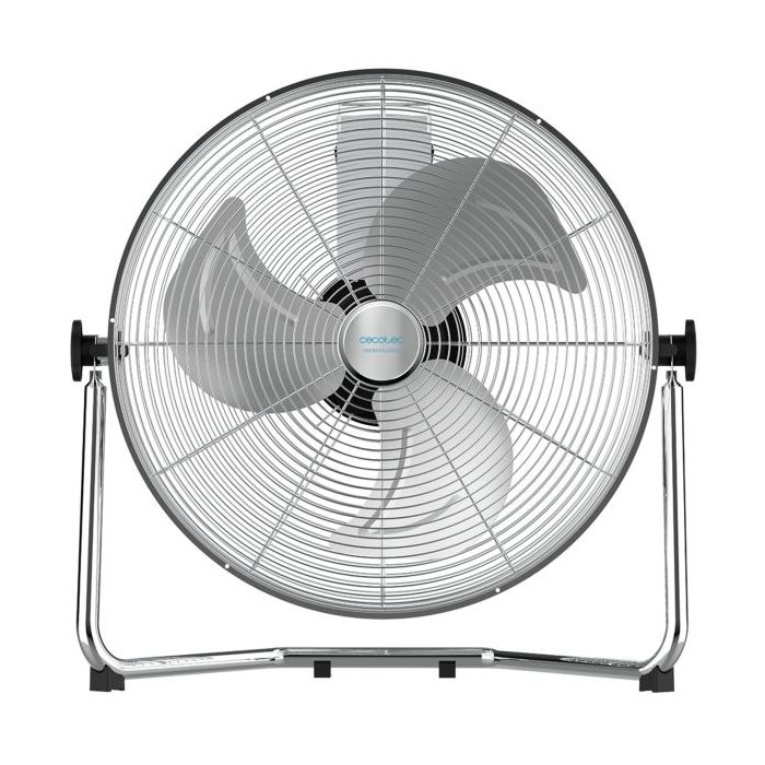 Cecotec EnergySilence 4300 Pro Ventilador Industrial de Suelo con 3 Aspas Metalicas - 110W - Silencioso - 3 Velocidades - Inclinacion Flexible - Base Estable - Rejilla Protectora - Cromado