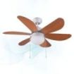 Cecotec EnergySilence Aero 360 Ventilador de Techo con 6 Aspas Reversibles y Luz - 50W - 91cm de Diametro - Silencioso - Modo Invierno - 3 Velocidades - Aspas de Madera - Acero Inoxidable