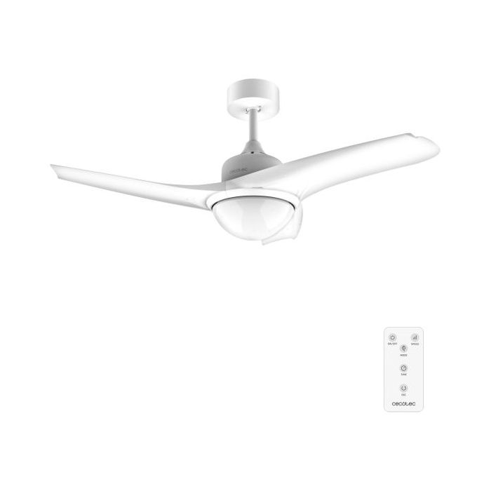 Cecotec EnergySilence Aero 460 Ventilador de Techo con 3 Aspas y Luz Integrada - Potencia de 49W - Funcionamiento Silencioso - Modo Invierno/Verano - Mando a Distancia - Temporizador - Color Blanco