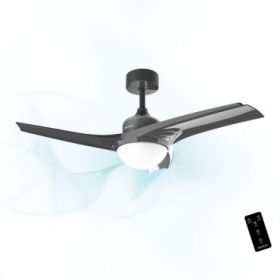 Cecotec EnergySilence Aero 470 Ventilador de Techo con 3 Aspas y Luz LED Integrada - 54W - Diametro de 42" - Mando a Distancia - 3 Velocidades - Modo Invierno - Temporizador Regulable - Color Negro