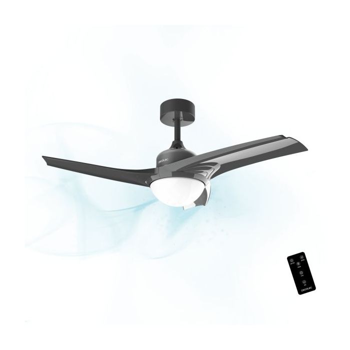 Cecotec EnergySilence Aero 470 Ventilador de Techo con 3 Aspas y Luz LED Integrada - 54W - Diametro de 42" - Mando a Distancia - 3 Velocidades - Modo Invierno - Temporizador Regulable - Color Negro