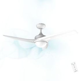 Cecotec EnergySilence Aero 550 Ventilador de Techo con 3 Aspas y Luz LED Integrada - 62W - Diametro de 52" - Mando a Distancia - Temporizador - 3 Velocidades - Modo Invierno/Verano - Color Blanco