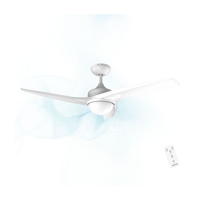 Cecotec EnergySilence Aero 550 Ventilador de Techo con 3 Aspas y Luz LED Integrada - 62W - Diametro de 52" - Mando a Distancia - Temporizador - 3 Velocidades - Modo Invierno/Verano - Color Blanco