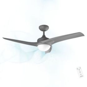 Cecotec EnergySilence Aero 560 Ventilador de Techo con 3 Aspas y Luz LED Integrada - Potencia de 62W - Diametro de 52" - Mando a Distancia - Modo Invierno/Verano - 3 Velocidades - Color Gris