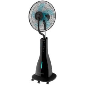 Cecotec EnergySilence 690 Freshessence Ventilador Nebulizador - 90W - Pantalla LCD - Silencioso - 5 Aspas de 40cm - Control Remoto - Tanque de 3L - Temporizador - Autonomia 12h - Color Negro