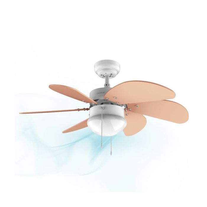 Cecotec EnerySilence Aero 3600 Vision Orange Ventilador de Techo con 6 Aspas Reversibles y Lampara - 50W - Diametro de 92cm - 3 Velocidades - Modo Invierno - Control por Cadena - Color Naranja