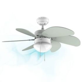 Cecotec EnerySilence Aero 3600 Vision Mint Ventilador de Techo con 6 Aspas y Lampara - 50W - Diametro de 92cm - 3 Velocidades - Aspas Reversibles - Modo Invierno - Control por Cadena - Color Menta