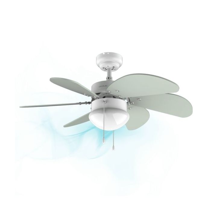 Cecotec EnerySilence Aero 3600 Vision Mint Ventilador de Techo con 6 Aspas y Lampara - 50W - Diametro de 92cm - 3 Velocidades - Aspas Reversibles - Modo Invierno - Control por Cadena - Color Menta