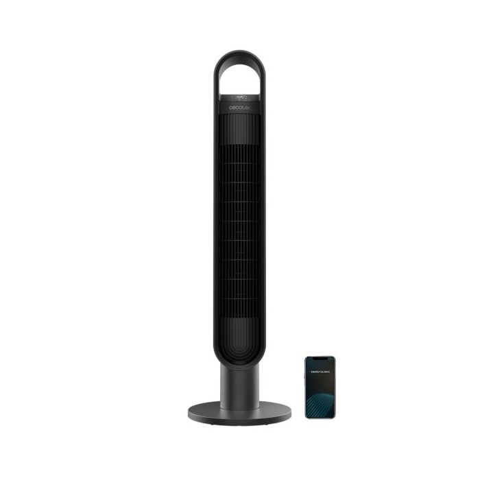 Cecotec EnergySilence 9150 SkyLine Ionic Connected Ventilador de Torre de 40" de Altura - 60W - Control Wi-Fi - Ionizador Integrado - 3 Velocidades - Oscilacion de 75º - Temporizador - Color Negro