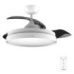 Cecotec EnergySilence Aero 4280 Invisible White Ventilador de Techo con Luz - 40W - Aspas Retractiles - 3 Tonos - Diametro de 42" - Modo Invierno - 6 Velocidades - Temporizador - Color Blanco y Negro