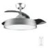 Cecotec EnergySilence Aero 4280 Invisible Steel Ventilador de Techo con Luz - 40W - Aspas Retractiles - 3 Tonos - Diametro de 42" - Modo Invierno - 6 Velocidades - Temporizador - Color Gris