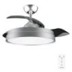 Cecotec EnergySilence Aero 4280 Invisible Steel Ventilador de Techo con Luz - 40W - Aspas Retractiles - 3 Tonos - Diametro de 42" - Modo Invierno - 6 Velocidades - Temporizador - Color Gris