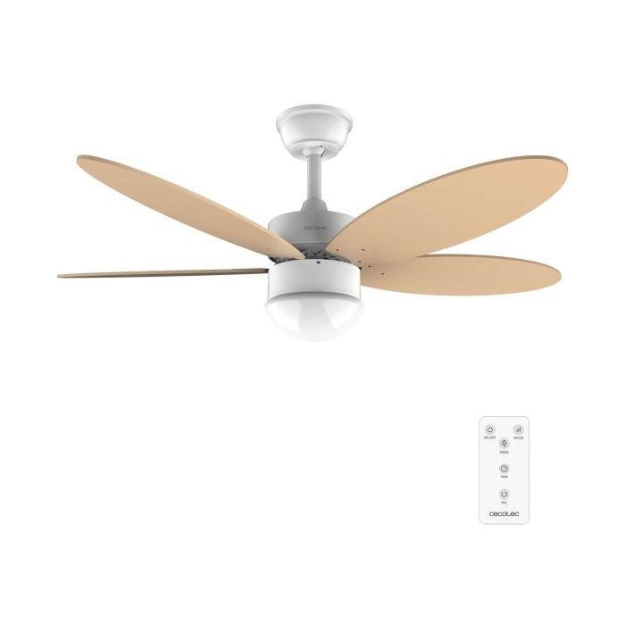 Cecotec EnergySilence Aero 4260 Orange Ventilador de Techo con 5 Aspas Reversibles y Luz LED Integrada - 40W - Diametro de 42" - Temporizador - 6 Velocidades - Modo Invierno - Color Naranja