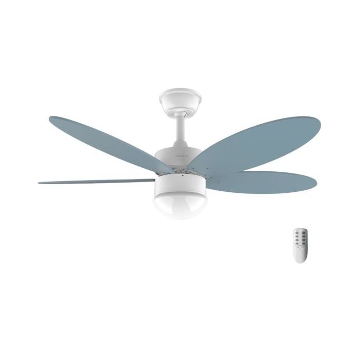 Cecotec EnergySilence Aero 4260 Sky Ventilador de Techo con 5 Aspas y Luz LED Integrada - 40W - Aspas Reversibles - Mando a Distancia - Temporizador - Diametro de 42" - Modo Invierno - Color Azul