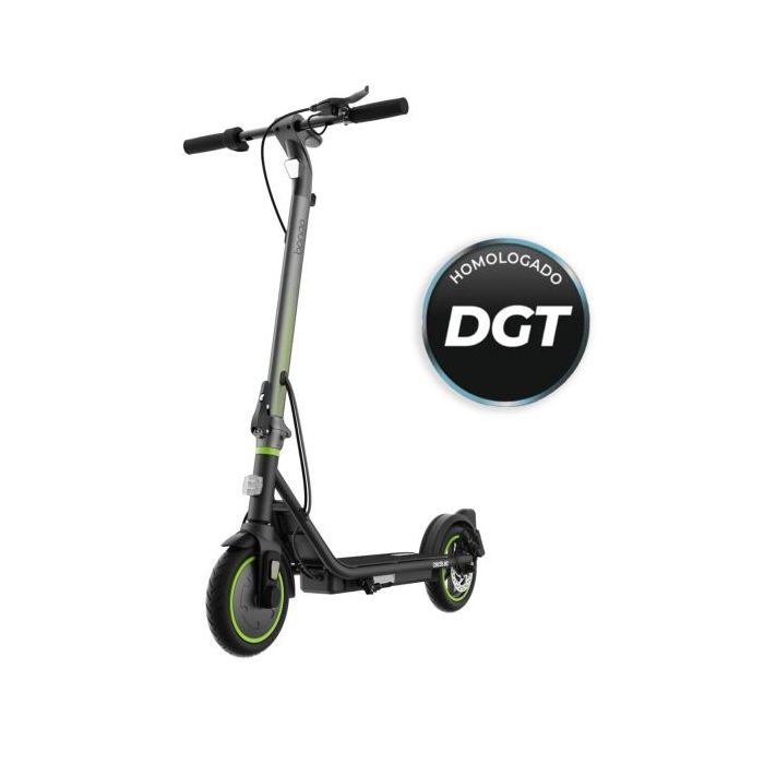 Cecotec Bongo Serie D30 Patinete Electrico - 350W - Autonomia 30km - Ruedas 8.5” - Frenos Electricos y de Disco - Velocidad hasta 25km/h - Homologacion DGT - Cargador y Herramientas - Color Negro y Verde