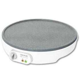 Cecotec Fun Crepestone Crepera Electrica 1000W - Revestimiento Antiadherente RockStone - Potencia Regulable - Diametro de 30,5cm - Rodillo Esparcidor y Espatula Incluidos